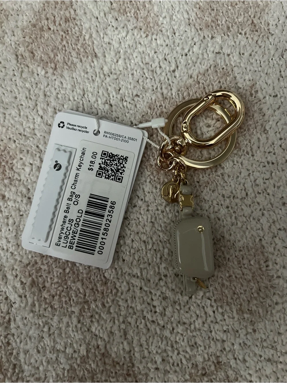 Lululemon Beltbag Charm Keychain